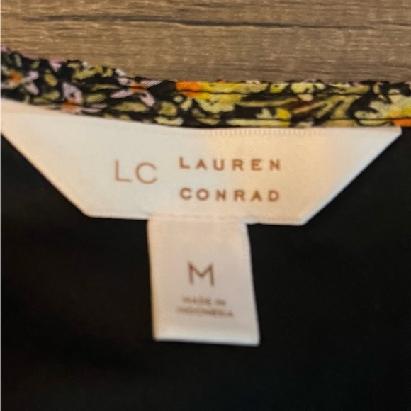 Lauren Conrad Brown Floral Button Side Mini Wrap Dress SZ M - Picture 14 of 15